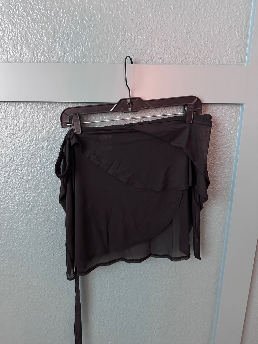 Women's Black Sheer Wrap Skirt